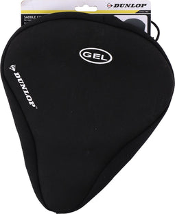 Dunlop Fietszadelhoes Gel - Hoes voor Fietszadel - Zadelcover - Fietsen zonder Zadelpijn - Gelzadel - Beschermt Zadel Slijtage - met Trekkoord voor Bevestiging - 24 x 27 CM - Zwart