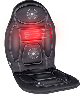 Dunlop Massagestoel Auto met Verwarmingsfunctie - 108 x 48 CM - 4 Massagemotoren en 1 Verwarmingselement - Aansluiting op Sigarettenaansteker Auto - Afstandsbediening met 13 Standen - Zwart