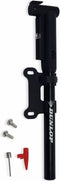 Dunlop Mini Fietspomp - Fietspomp Incl. Houder, Schrader Ventiel en Presa Ventiel - Fietspomp met Drukmeter - Meet in PSI en BAR - Onderweg je Banden Oppompen - Kunststof - Zwart