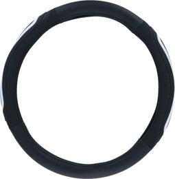 Dunlop Stuurhoes Auto 38CM - Geschikt voor Stuurwielen 37-39CM - Comfortabele Grip - Anti-Slip - Auto Decoratie - Kunstleer - Zwart/Wit