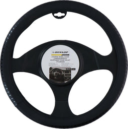 Dunlop Stuurhoes Auto 38CM - Geschikt voor Stuurwielen 37-39CM - Comfortabele Grip - Anti-Slip - Auto Decoratie - Kunstleer - Zwart