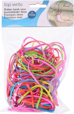 Dunne elastiekjes in neon kleuren 130 stuks