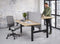 Duo bench elektrisch zit/sta Basic breed 180CM bladkleur Licht Eiken framekleur Wit (RAL9010)