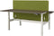 Duo bench slinger verstelbaar zit/zit bureau Teez breed 120CM diep 80CM bladkleur Kersen framekleur Aluminium (RAL9006)