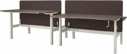 Duo bench slinger verstelbaar zit/zit bureau Teez breed 140CM diep 80CM bladkleur Robson Eiken framekleur Wit (RAL9010)