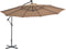 vidaXL - Zweefparasol - met - LED-verlichting - en - metalen - paal - 350 - cm - taupe