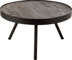 J-Line bijzettafel Fien Laag - hout/ijzer - donkerbruin/zwart