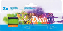 Duotip marker ecoline secundair set 3 kleuren | Omdoos a 3 set x 3 stuk | 3 stuks