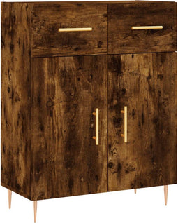 vidaXL - Dressoir - 69,5x34x90 - cm - bewerkt - hout - gerookt - eikenkleurig
