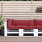 vidaXL - Palletkussens - 3 - st - stof - rood