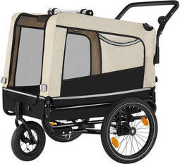 tectake WoofRider - Hondenfietskar 3-in-1 - Opvouwbaar 40kg - Beige