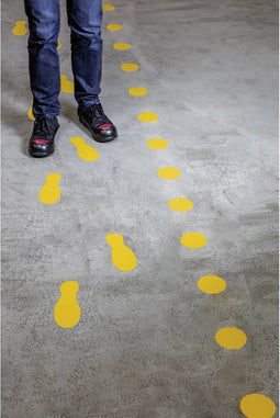 Durable 172704 Vloermarkeringsvorm -voet- Signaalgeel 5 paar (l x b x h) 240 x 90 x 0.7 mm