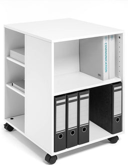 Durable 311302 Multifunctionele trolley 74/59, open aan 3 zijden met 6 legborden (528 x 748 x 592 mm), wit