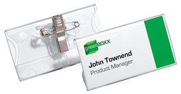 Durable - Acrylbadge durable met combiklem 40x75mm