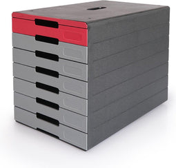 Durable ladenblok Idealbox Pro, 7 laden, rood