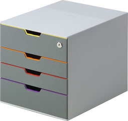 Durable ladenblok Varicolor Safe, 4 lades waarvan de bovenste met slot