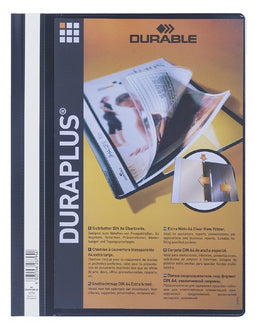Durable - Snelhechtmap durable duraplus a4 zwart | 25 stuks
