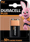 Duracell Plus alkaline 9V-batterijen, verpakking van 1