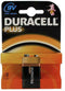 Duracell Plus alkaline 9V-batterijen, verpakking van 1