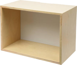 Duraline Kubus Hout Naturel Met Wit Gelakt Bord 30x40x24cm