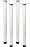 Duraline Meubelpoot Rond Staal Ø5x70cm S/4 Wit