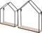 Duraline Opbergschap Huis Set van 2 Zwart Metaal+MDF 30x40x8cm