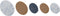 Duraline Ophangknoppen Vilt - 1x Ø12x4,5cm 1x Ø10x4,5cm 3x Ø8x4,5cm - Set van 5