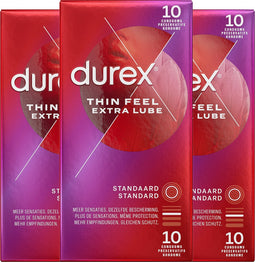 Durex Condooms Thin Feel - Extra Lube - 3x 10 stuks