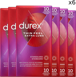 Durex Condooms Thin Feel - Extra Lube - 6x 10 stuks