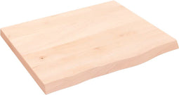 vidaXL - Tafelblad - 60x50x(2-4) - cm - onbehandeld - massief - eikenhout