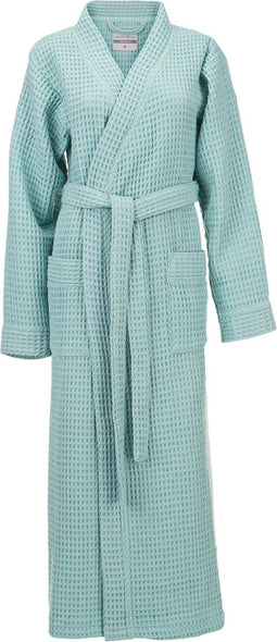 Heckettlane Badjas Wafel - Ochtendjas - 70% Gerecycled Katoen - Sky Blue - XL