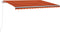 vidaXL - Luifel - handmatig - uittrekbaar - met - LED - 450x300 - cm - oranje - en - bruin