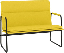 vidaXL - Bankje - 100x64x80 - cm - stof - lichtgeel