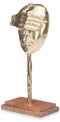 Decoratieve figuren Gezicht Gouden Hout Metaal 16 x 34 x 10 cm