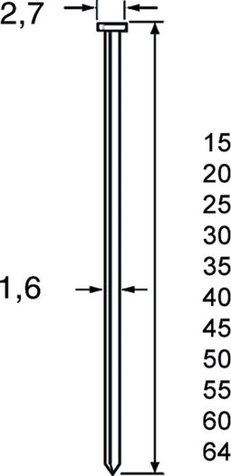 Dutack Fasteners 5138051 Brad - SKN16-20° - Verzinkt - 1,6 x 38 mm (2000st)