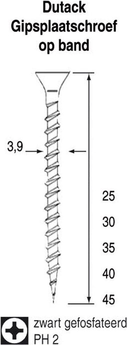 Dutack Fasteners Snelbouwschroef op band 3,9x35mm PH 2