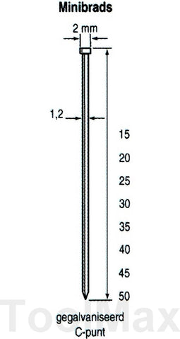 Dutack Mini brad SKN12 35 mm - 5000 Stuks