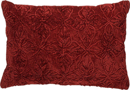 Dutch Decor AMAR - Kussenhoes 40x60 cm - 100% katoen - bloemen design - Merlot - rood - met rits - zonder binnenkussen