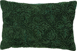 Dutch Decor AMAR - Kussenhoes 40x60 cm - 100% katoen - bloemen design - Mountain View - donkergroen - met rits - zonder binnenkussen