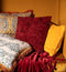 Dutch Decor AMAR - Kussenhoes 45x45 cm - 100% katoen - bloemen design - Merlot - rood - met rits - zonder binnenkussen