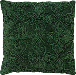 Dutch Decor AMAR - Sierkussen 45x45 cm - 100% katoen - bloemen design - Mountain View - donkergroen - Inclusief binnenkussen