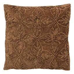 Dutch Decor - AMAR - Sierkussen 45x45 cm - 100% katoen - bloemen design - Tobacco Brown - bruin