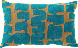 Dutch Decor AMY - Kussenhoes 30x50 cm - geweven grafische print - Deep Lake - petrol - met rits - zonder binnenkussen