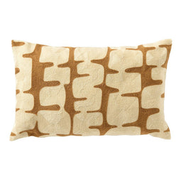 Dutch Decor - AMY - Sierkussen 30x50 cm - geweven grafische print - Tapioca - bruin en wit