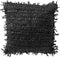 Dutch Decor ANTONIO - Kussenhoes 45x45 cm - effen kleur met raffia - Raven - zwart - met rits - zonder binnenkussen