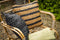 Dutch Decor ANTONIO - Kussenhoes 45x45 cm - effen kleur met raffia - Raven - zwart - met rits - zonder binnenkussen