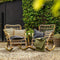 Dutch Decor ANTONIO - Kussenhoes 45x45 cm - effen kleur met raffia - Olive Branch - groen - met rits - zonder binnenkussen
