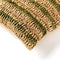 Dutch Decor ANTONY - Kussenhoes 45x45 cm - strepen van raffia - Olive Branch - groen en bruin - met rits - zonder binnenkussen