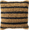 Dutch Decor ANTONY - Kussenhoes 45x45 cm - strepen van raffia - Raven - zwart en bruin - met rits - zonder binnenkussen