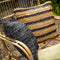 Dutch Decor ANTONY - Kussenhoes 45x45 cm - strepen van raffia - Raven - zwart en bruin - met rits - zonder binnenkussen